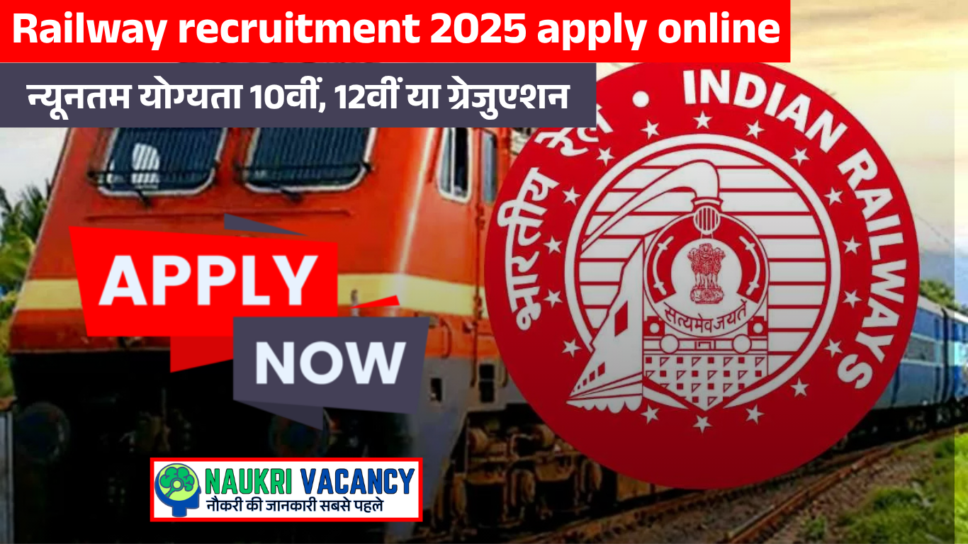 Railway recruitment 2025 apply online last date- न्यूनतम योग्यता 10वीं, 12वीं या ग्रेजुएशन