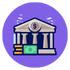 A government job application portal logo featuring a government building with a gavel, symbolizing Sarkari jobs, applied for online in India.