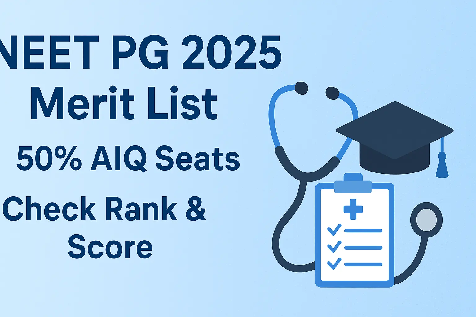 NEET PG 2025 Merit List for 50% AIQ seats, check rank and score for MD/MS/DNB/PG Diploma admission