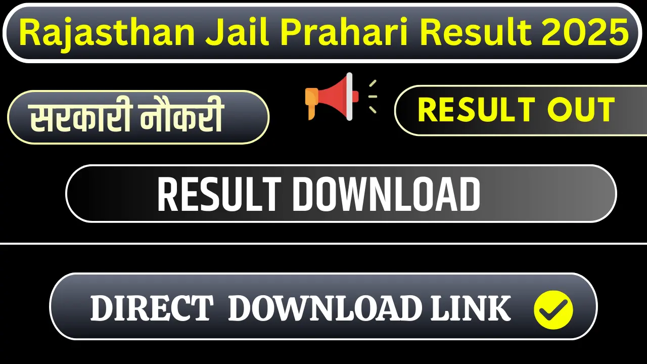 Rajasthan Jail Prahari Cut Off 2025