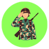 Soldier in camouflage uniform holding a rifle, representing military job opportunities; image related to Sarkari Jobs Apply. com.