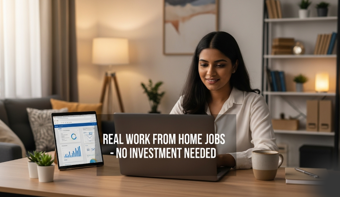 Genuine Work From Home Jobs Without Investment – बिना निवेश के 100% असली वर्क फ्रॉम होम जॉब्स!