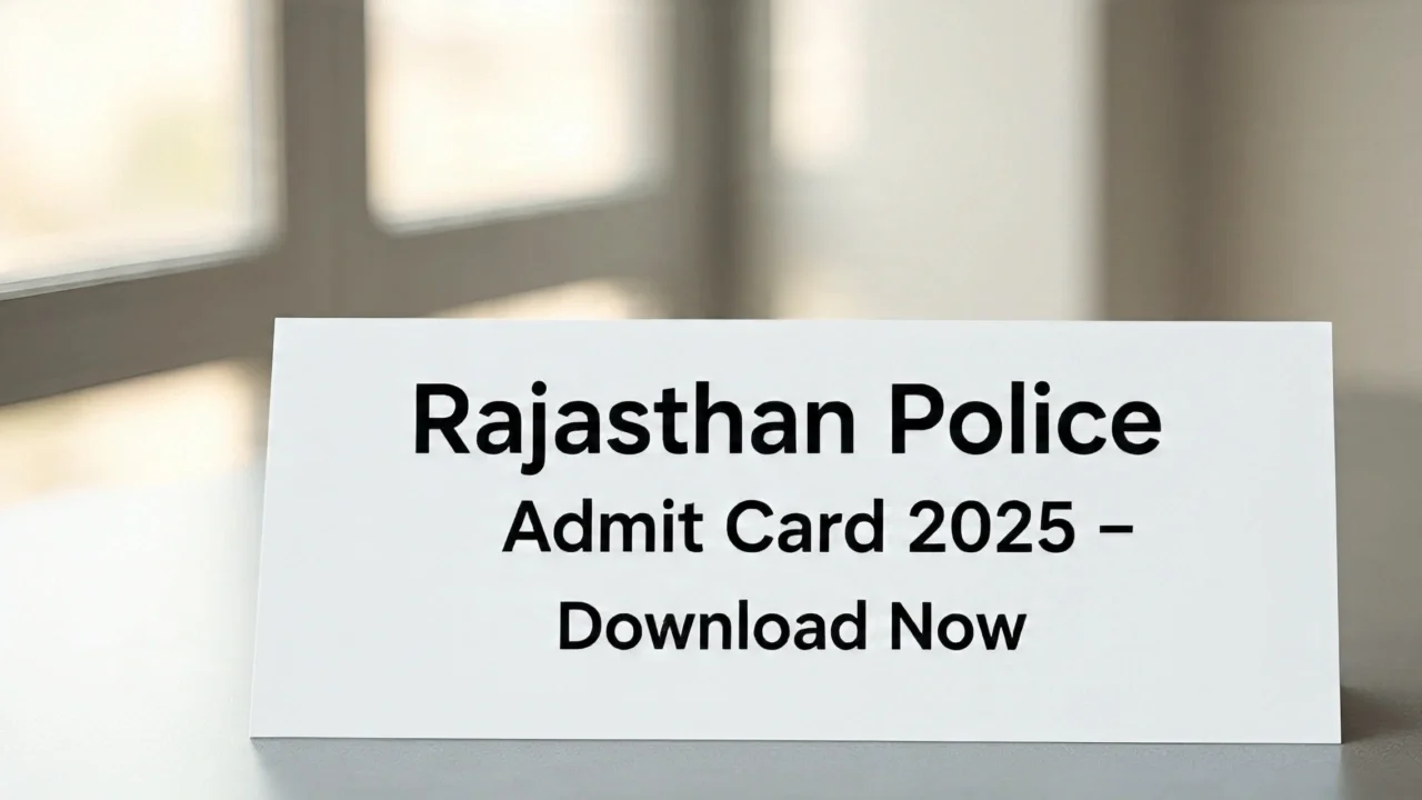 Rajasthan Police Admit Card 2025 Download – Rajasthan Constable Exam Hall Ticket
